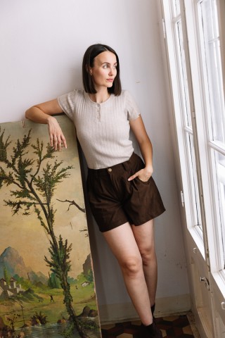 Shorts de pana marrón chocolate- Ropa mujer SusiSweetdress