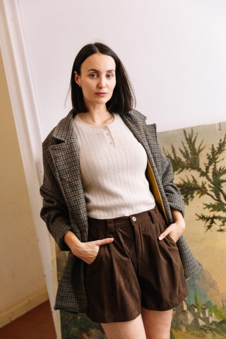 Shorts de pana marrón chocolate- Ropa mujer SusiSweetdress