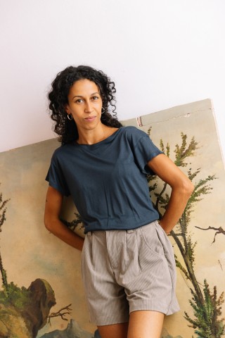 Shorts de pana color gris perla- Ropa mujer SusiSweetdress