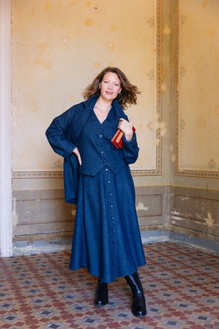Chaleco de espiga en tonos azules- Ropa SusiSweetdress