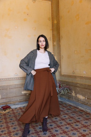 Falda maxi larga cruzada cobre-Ropa mujer SusiSweetdress