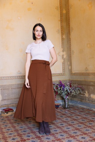 Falda maxi larga cruzada cobre-Ropa mujer SusiSweetdress