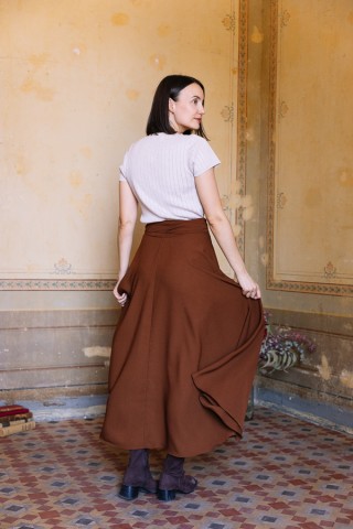 Falda maxi larga cruzada cobre-Ropa mujer SusiSweetdress