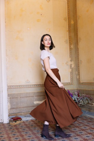 Falda maxi larga cruzada cobre-Ropa mujer SusiSweetdress