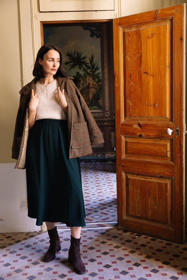 Falda maxi larga verde bosque con bolsillos- Ropa mujer SusiSweetdress
