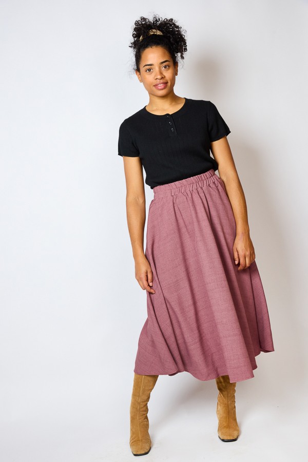 Falda maxi larga rosa viejo  con bolsillos- Ropa mujer SusiSweetdress