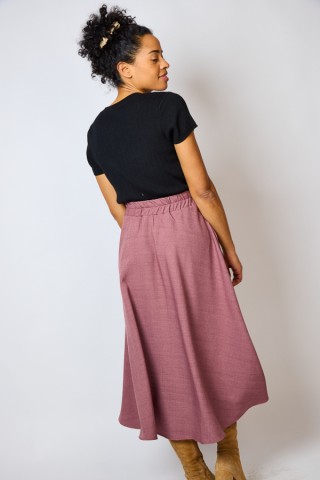 Falda maxi larga rosa viejo  con bolsillos- Ropa mujer SusiSweetdress