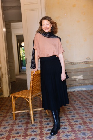 Falda maxi larga negra de punto- Ropa mujer SusiSweetdress
