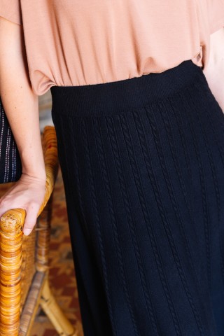 Falda maxi larga negra de punto- Ropa mujer SusiSweetdress