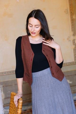 Falda maxi larga gris de punto- Ropa mujer SusiSweetdress