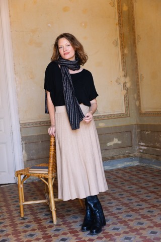 Falda maxi larga beis de punto- Ropa mujer SusiSweetdress