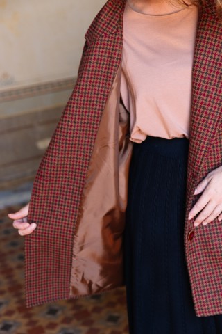 Blazer estampado vichy granate-Ropa mujer SusiSweetdress