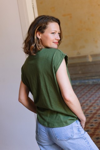 Camiseta SusiSweetdress verde kaki- Ropa mujer SusiSweetdress