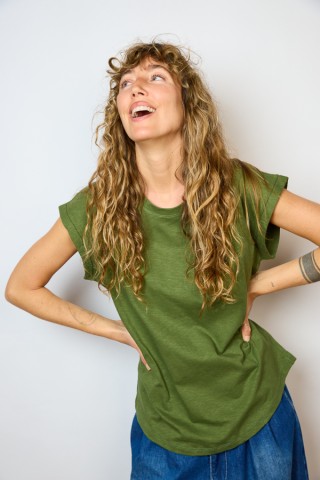 Camiseta SusiSweetdress verde kaki- Ropa mujer SusiSweetdress