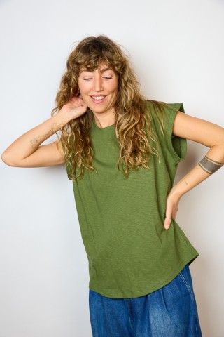 Camiseta SusiSweetdress verde kaki- Ropa mujer SusiSweetdress