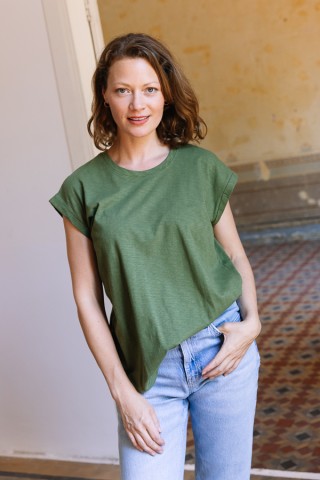 Camiseta SusiSweetdress verde kaki- Ropa mujer SusiSweetdress