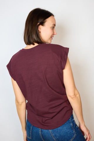 Camiseta SusiSweetdress color berenjena- Ropa mujer SusiSweetdress