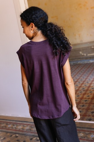 Camiseta SusiSweetdress color berenjena- Ropa mujer SusiSweetdress
