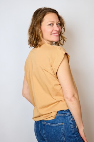 Camiseta SusiSweetdress rosa a rayas grises- Ropa mujer SusiSweetdress