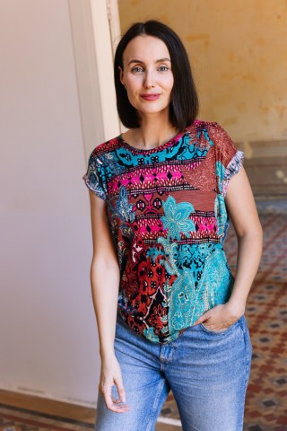 Camiseta SusiSweetdress estampado colorido- Ropa mujer SusiSweetdress