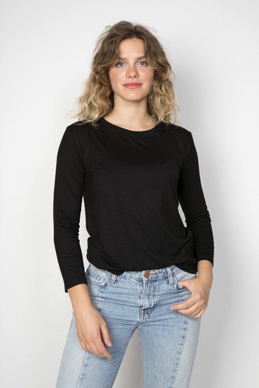 Camiseta SusiSweetdress negra manga larga- Ropa mujer SusiSweetdress