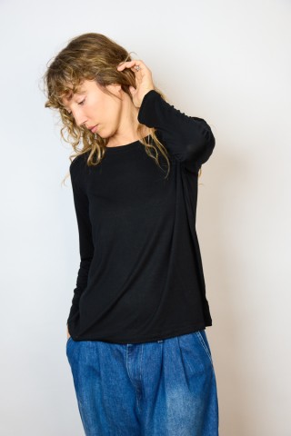 Camiseta SusiSweetdress negra manga larga- Ropa mujer SusiSweetdress