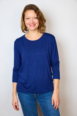 Camiseta SusiSweetdress azul eléctrico manga larga- Ropa mujer SusiSweetdress