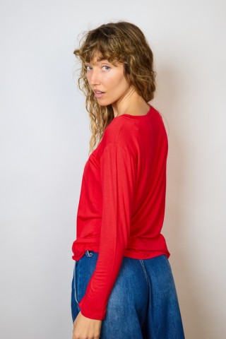 Camiseta SusiSweetdress roja manga larga- Ropa mujer SusiSweetdress