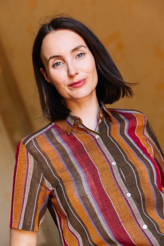 Camisa vintage a rayas en tonos otoñales- Ropa mujer SusiSweetdress