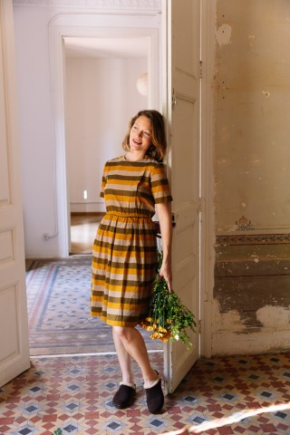 Vestido vintage a rayas otoñales - Ropa mujer vintage SusiSweetdress