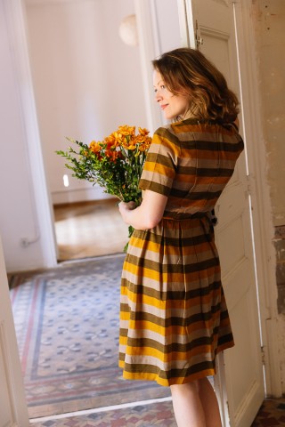Vestido vintage a rayas otoñales - Ropa mujer vintage SusiSweetdress