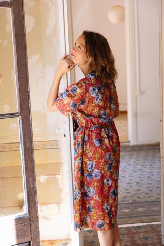 Vestido vintage rosa con flores colores - Ropa mujer vintage SusiSweetdress