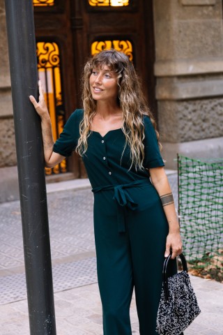 Mono verde oscuro manga corta- Colección SusiSweetdress