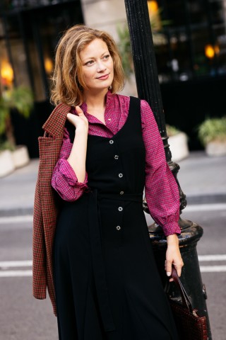 Vestid negro con tirantes con mucho vuelo Colección SusiSweetdress