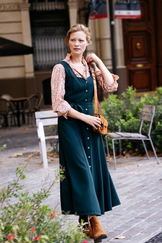 Vestid verde bosque con tirantes- Colección SusiSweetdress