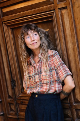 Camisa vintage a cuadros marrones- Ropa mujer SusiSweetdress