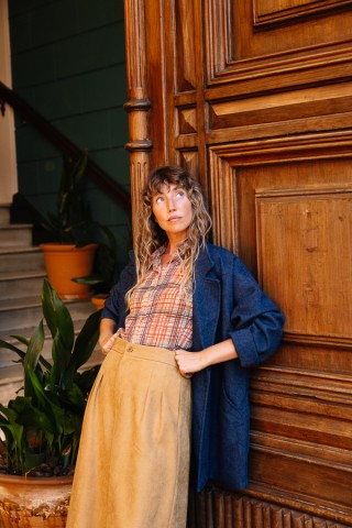 Camisa vintage a cuadros marrones- Ropa mujer SusiSweetdress