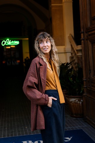 Camisa vintage mostaza con lazo- Ropa mujer SusiSweetdress