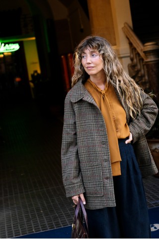 Camisa vintage mostaza con lazo- Ropa mujer SusiSweetdress