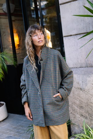 Blazer vichy gris y colores-Ropa mujer SusiSweetdress