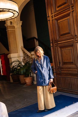 Blazer estampado espiga azul-Ropa mujer SusiSweetdress