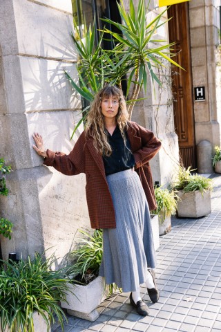 Blazer estampado vichy granate-Ropa mujer SusiSweetdress