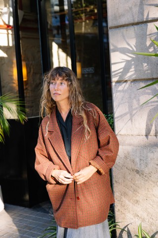 Blazer estampado vichy granate-Ropa mujer SusiSweetdress