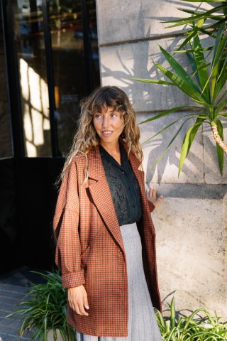 Blazer estampado vichy granate-Ropa mujer SusiSweetdress