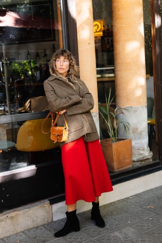 Falda larga roja con botones- Ropa mujer SusiSweetdress