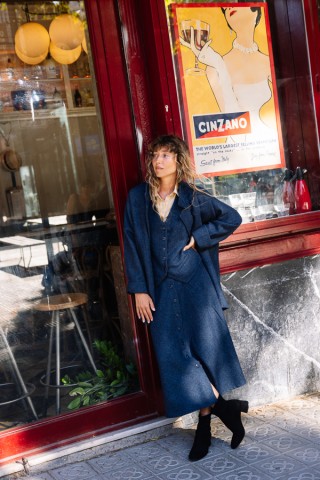 1.Total Look Susi con Blazer + chaleco + falda azul espiga Productos SusiSweetdress