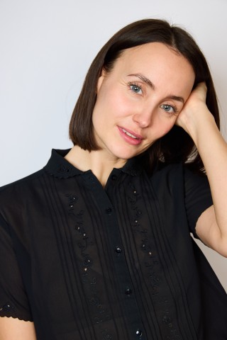 Camisa vintage negra bordados- Ropa mujer SusiSweetdress
