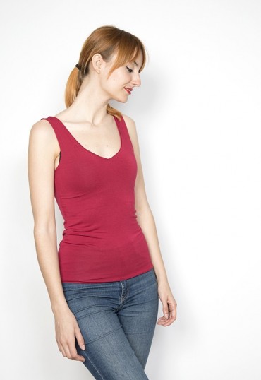 Camiseta básica SusiSweetdress roja tirantes espalda pico