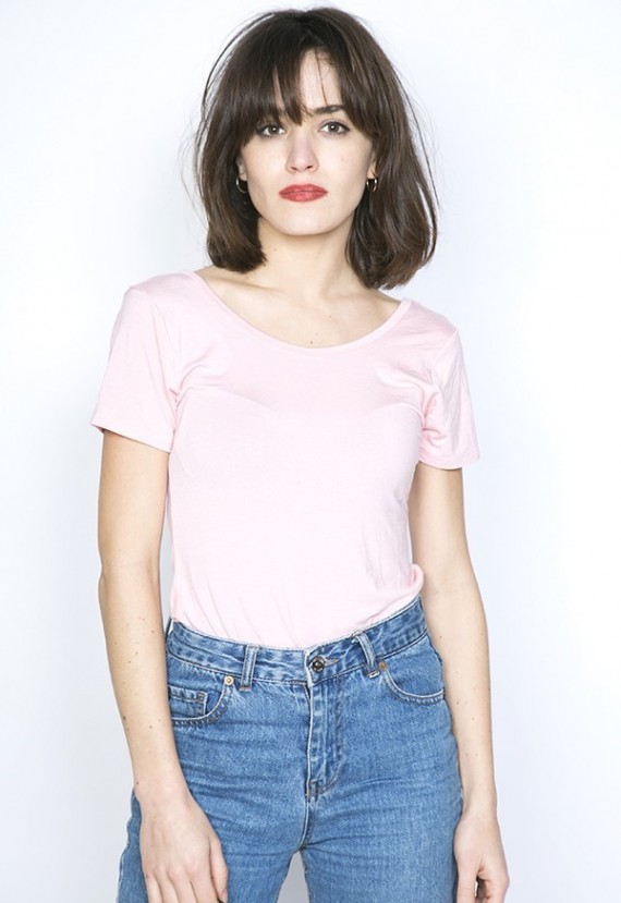 Camiseta básica SusiSweetdress rosa pastel
