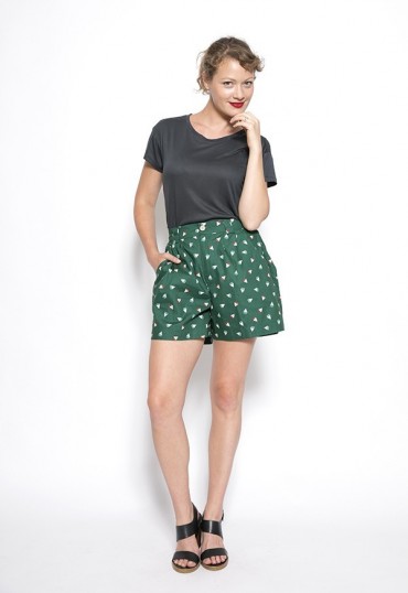 Shorts color verde con barcos- Ropa mujer SusiSweetdress